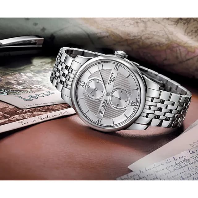 【TISSOT 天梭】天梭 LE LOCLE 力洛克雅仕機械錶-銀/40mm 禮物 送禮 推薦(T0064281103802)