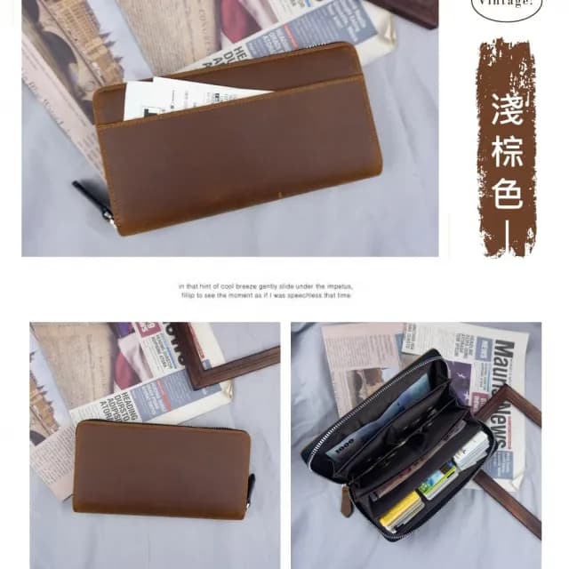 【玩皮工坊】父親節禮物 4COIN真皮包包 頭層瘋馬牛皮22卡位男士皮夾長夾男夾LH812(兩色可選)