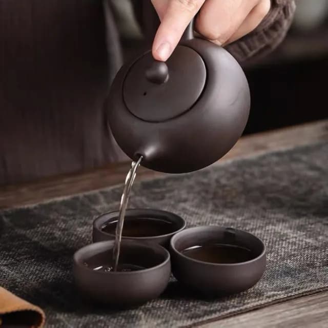 【八方開運】茶具旅行組快客杯紫砂茶壺(茶具便攜包一壺四杯紫砂功夫旅遊茶壺套裝)