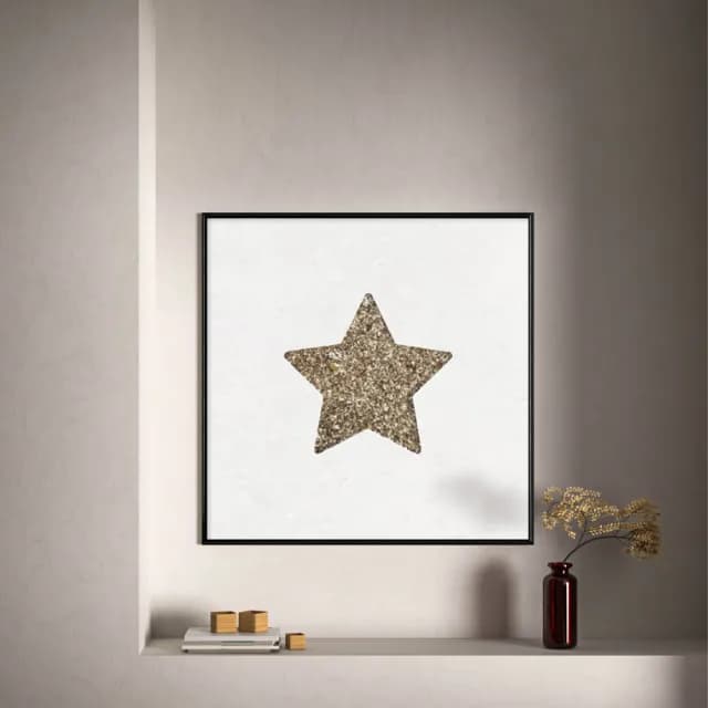 【菠蘿選畫所】初冬獻禮－小星星-40x40cm(佈置/聖誕節掛畫/交換禮物/空間佈置/北歐/臥房/方形/掛畫)