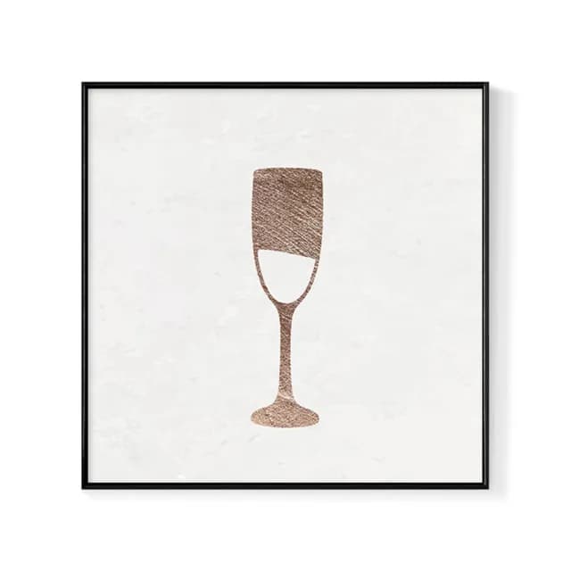 【菠蘿選畫所】初冬獻禮－高腳杯-60x60cm(佈置/聖誕節掛畫/交換禮物/空間佈置/北歐/臥房/方形/掛畫)