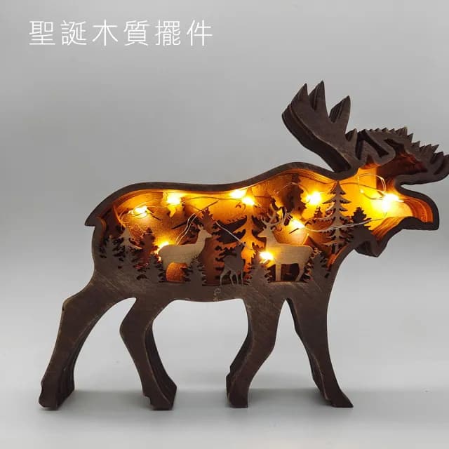動物造型木質裝飾擺件(耶誕交換禮物 生日禮物)