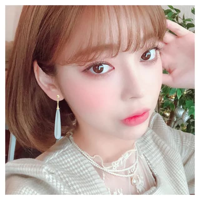 【HaNA 梨花】韓國精鑲系列．復古氣質佳人灰色長珍珠耳環(針式 耳環 耳飾 耳圈 耳釘)