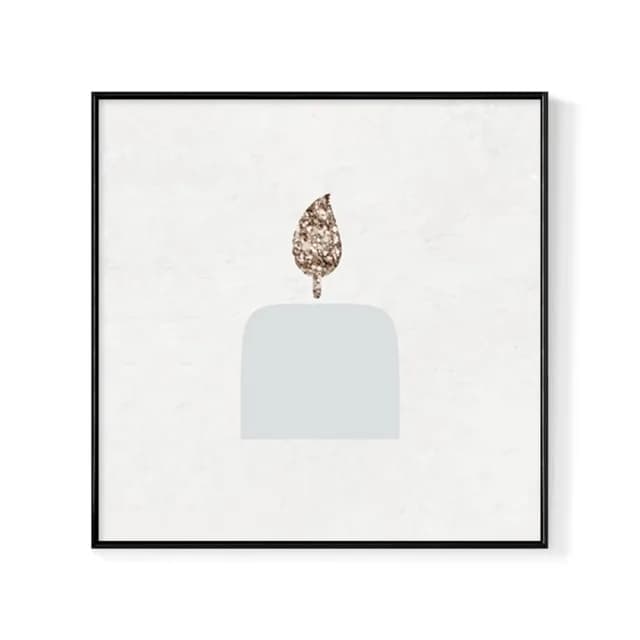 【菠蘿選畫所】初冬獻禮－暖燭-40x40cm(佈置/聖誕節掛畫/交換禮物/空間佈置/北歐/臥房/方形/掛畫)