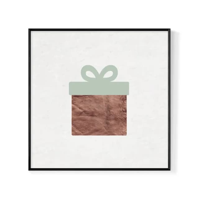 【菠蘿選畫所】初冬獻禮－小禮包-40x40cm(佈置/聖誕節掛畫/交換禮物/空間佈置/北歐/臥房/方形/掛畫)
