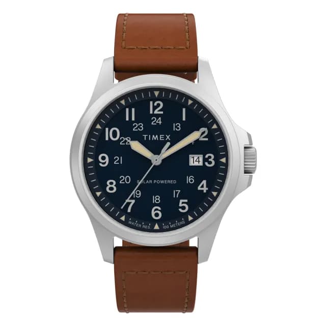 【TIMEX】天美時 遠征系列 太陽能探險手錶(藍x棕 TXTW2V03600)