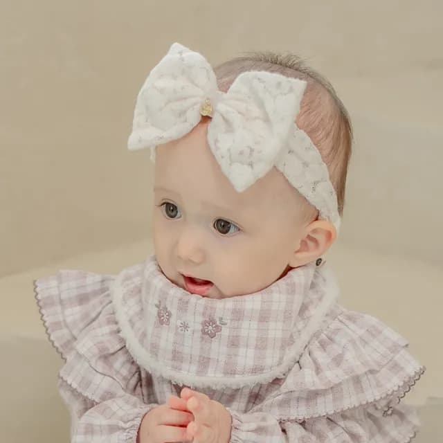 【Happy Prince】韓國製 Aurore粉紫格紋雪絨內裡嬰兒童圍兜(寶寶圍脖圍巾口水巾)