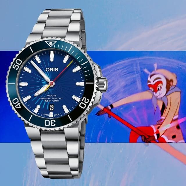 【ORIS 豪利時】Aquis 孫悟空動畫電影60週年紀念 限量潛水腕錶 送禮 禮物 推薦(0173377664185-Set)