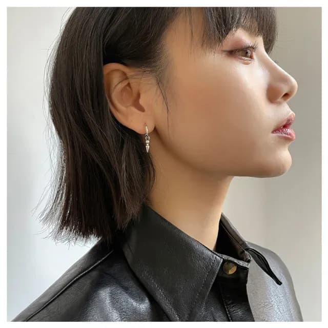 【HaNA 梨花】韓國S意大利獨立設計師．小眾尖鉚釘耳環(針式 耳環 耳飾 耳圈 耳釘)