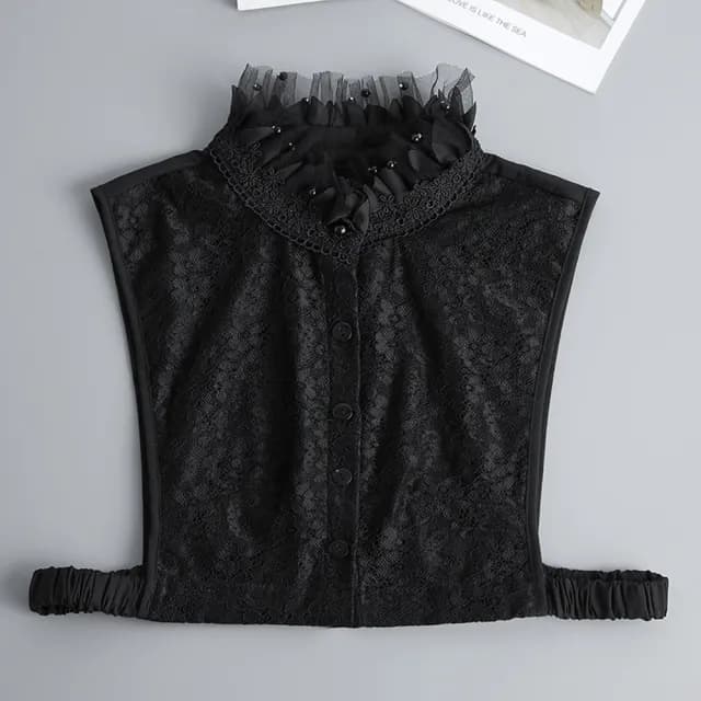 【米蘭精品】現貨+預購 假領子襯衫領片(網紗立領釘珠蕾絲女裝配件情人節生日聖誕節交換禮物2色74ac38)