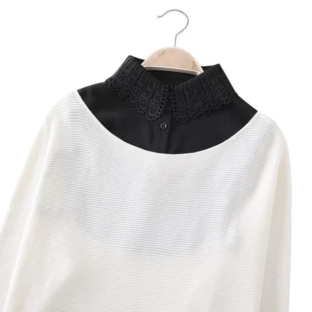 【米蘭精品】現貨+預購 假領子襯衫領片(蕾絲鏤空花邊雪紡女裝配件情人節生日聖誕節交換禮物2色74ac19)
