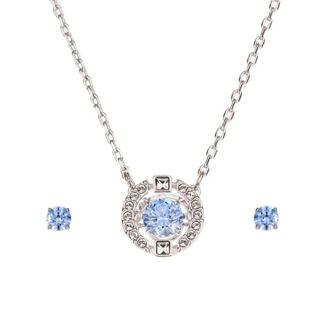 【SWAROVSKI 施華洛世奇】藍色 Sparkling Dance 水晶套組(真 品 平 輸)