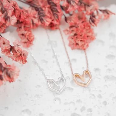 【Porabella】925純銀項鍊 北歐簡潔 幾何愛心 Necklace