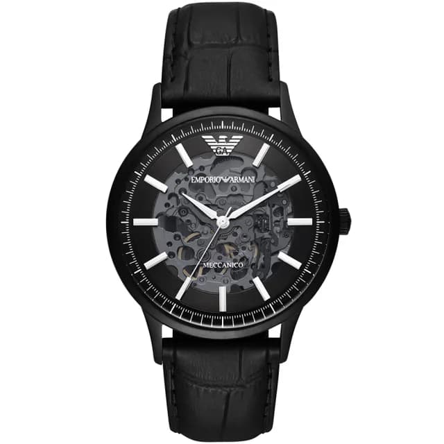 【EMPORIO ARMANI】亞曼尼 紳士鏤空機械錶-43mm 禮物 送禮 推薦(AR60042)