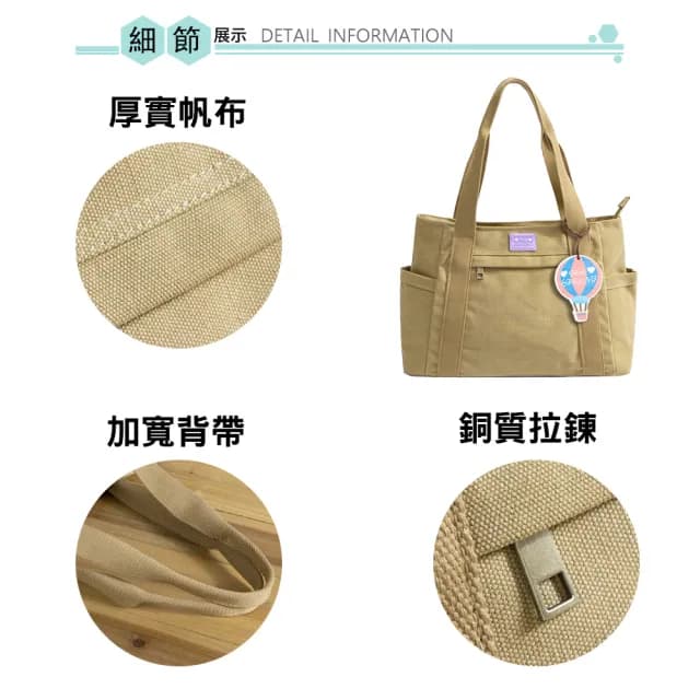 【SPRING】父親節禮物 日式簡約大容量復古肩背帆布包托特包大方包-多色(天然系日式復古帆布大肩背包)