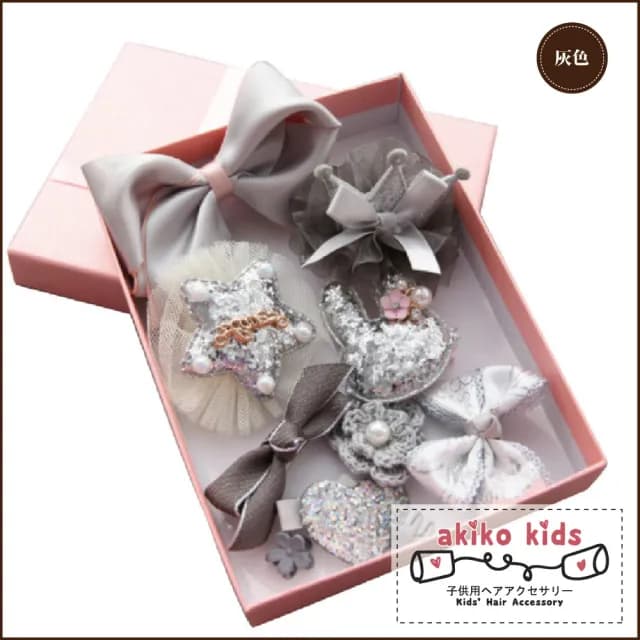 【Akiko Sakai】日本可愛造型系列兒童髮夾超值10件組禮盒(生日 送禮 禮物)
