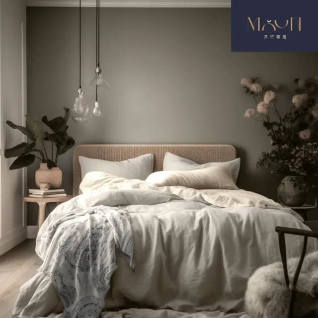 【MOONSTROLL 月行寢居】燕麥拿鐵 雙人鋪棉兩用被四件組(床單 枕套 被單 被套 雙人床包 單人床包)