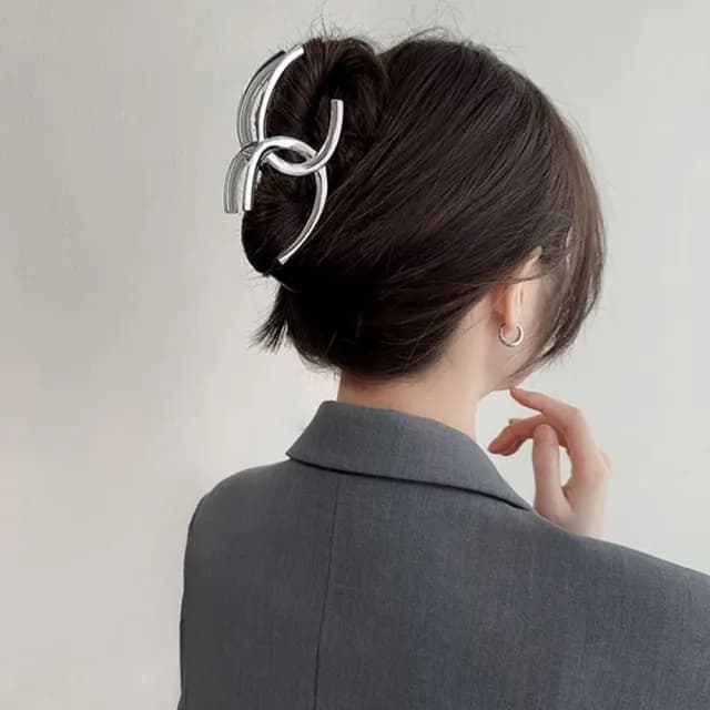 【Gulicc】髮夾 韓版 大髮量 銀色 鯊魚夾(雙11 聖誕節 生日 髮飾 頭飾 鯊魚夾 抓夾 禮物)