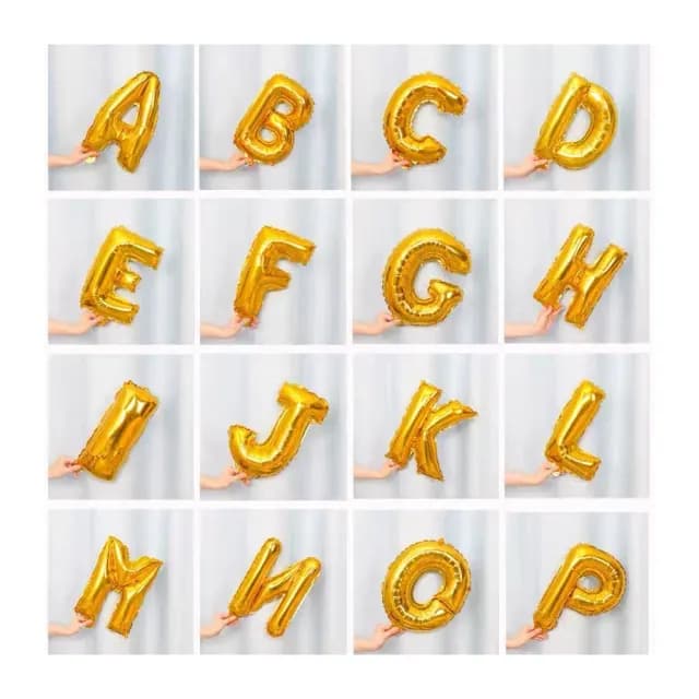 16吋金色數字字母氣球1個(生日氣球 求婚告白 周歲 畢業紀念 派對布置)