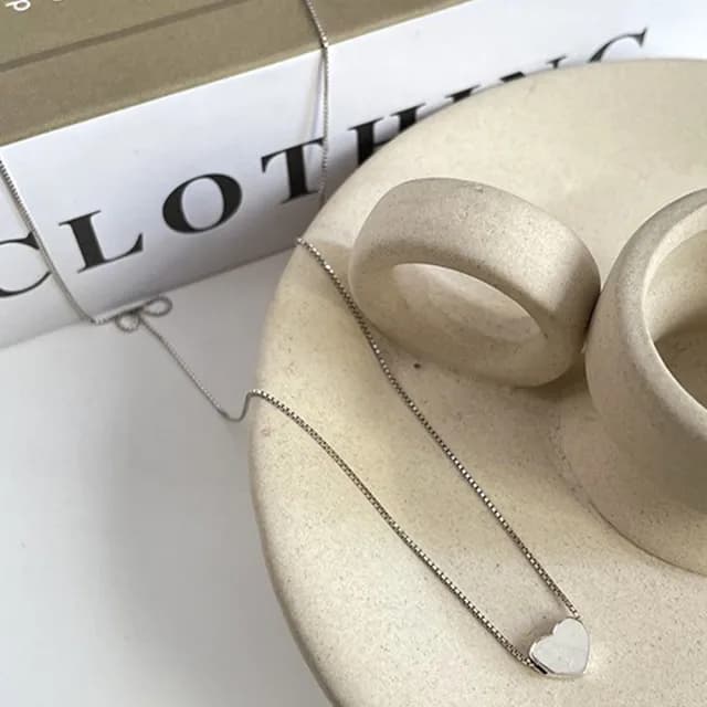 【KT DADA】包包 飾品精品 純銀裸鍊好看項鍊 鎖骨鍊 愛心項鍊 純銀項鍊 網紅項鍊 IG項鍊 專櫃項鍊 韓