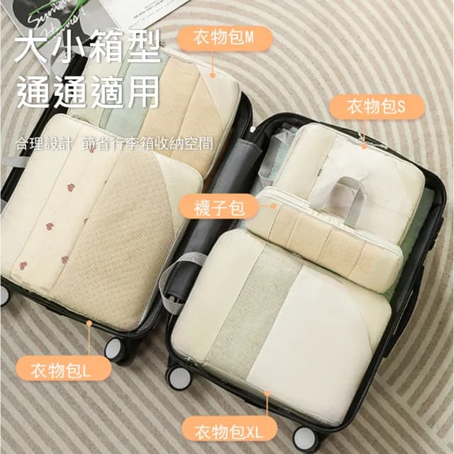 【Janyo】5件組 旅行衣物收納壓縮袋 行李箱分類收納包 旅行收納袋 交換禮物