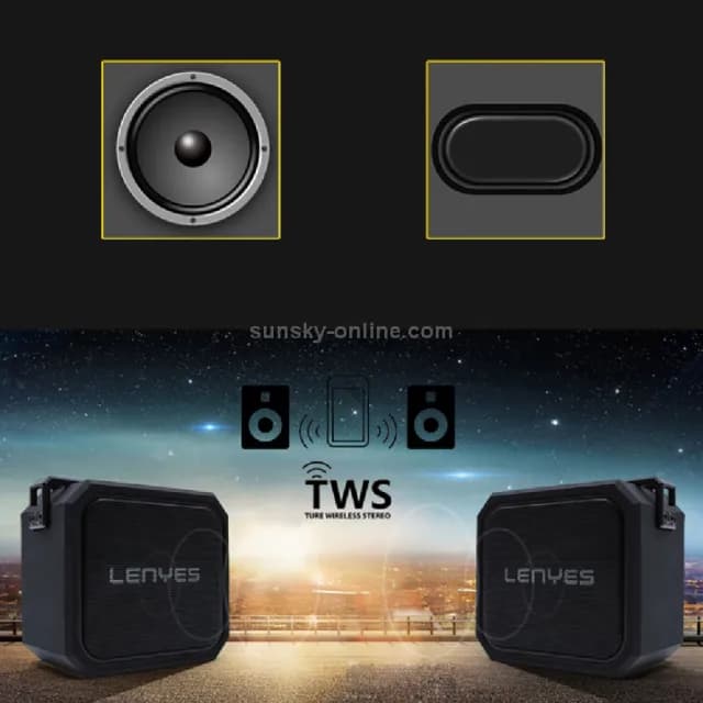 【特克曼數位 LENYES藍牙喇叭】S105雙串聯 軍規IPX7防水款(雙聲道 獨立低音震模)