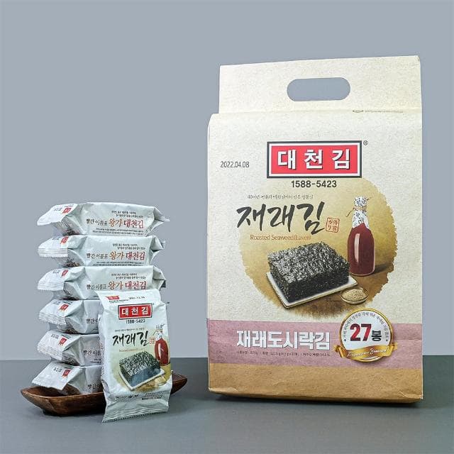 【韓味不二】韓國大川傳統海苔4.5G*27入x2袋(送禮推薦/春節送禮)