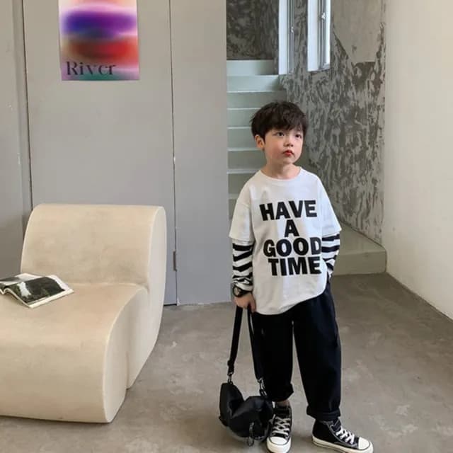 【橘魔法】（零碼出清）側扣造型鬆緊褲頭休閒褲(卡其褲 長褲 褲子 兒童 童裝 大童 中童 男童)