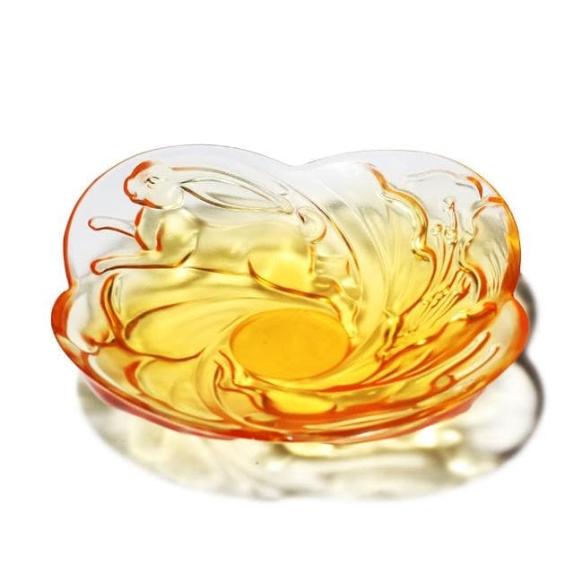 【琉璃工房LIVING】悅兔如意盤 雙兔互逐 母親節(餐具/茶具/星座生肖生日贈禮/喬遷禮物/結婚禮物)