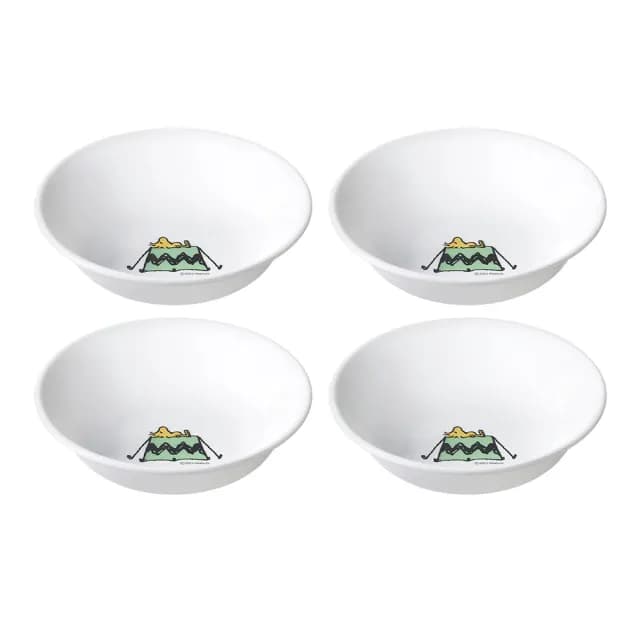 【CorelleBrands 康寧餐具】SNOOPY 露營趣 4件式沙拉碗組-D03