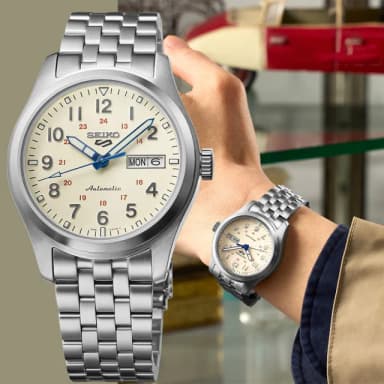 【SEIKO 精工】5 Sports 製錶110週年限量機械錶 套錶 520送禮 禮物(SRPK41K1/4R36-15L0S)
