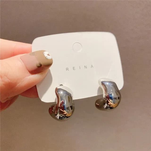 【Golicc】耳環 不規則 金屬感 C型(七夕 情人節 生日 飾品 耳釘 耳飾 耳墜 禮物)