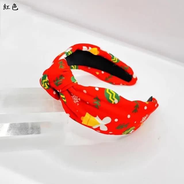 【巴黎精品】情人節禮物 現貨+預購 髮箍布藝髮飾(聖誕節印花寬版扭結女飾品3色a1da20)