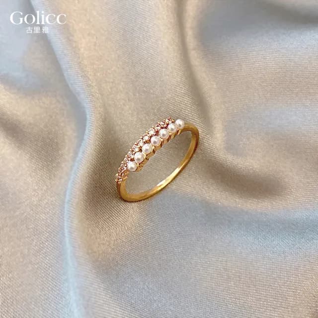 【Golicc】戒指 珍珠 指環(99購物限定 生日 造型戒 食指戒 尾戒 禮物)