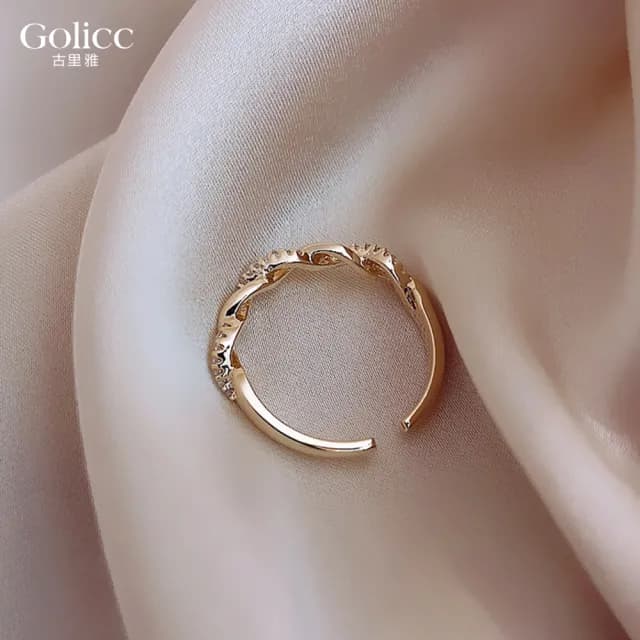 【Gulicc】戒指 麻花 開口(雙11 聖誕節 生日 造型戒 食指戒 尾戒 禮物)