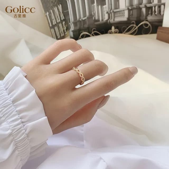 【Gulicc】戒指 麻花 開口(雙11 聖誕節 生日 造型戒 食指戒 尾戒 禮物)