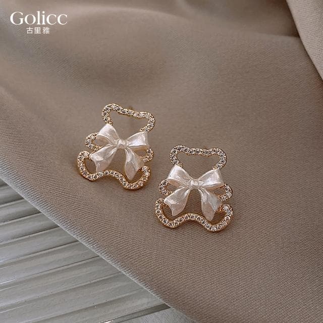 【Golicc】耳環 可愛小熊(母親節 生日 情人節 飾品 耳釘 耳飾 耳墜 禮物)