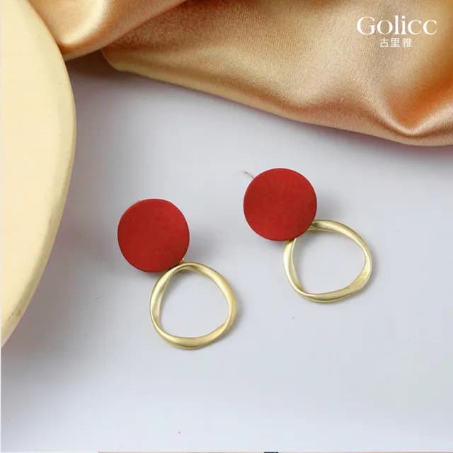 【Golicc】耳環 簡約 復古(七夕 情人節 生日 飾品 耳釘 耳飾 耳墜 禮物)