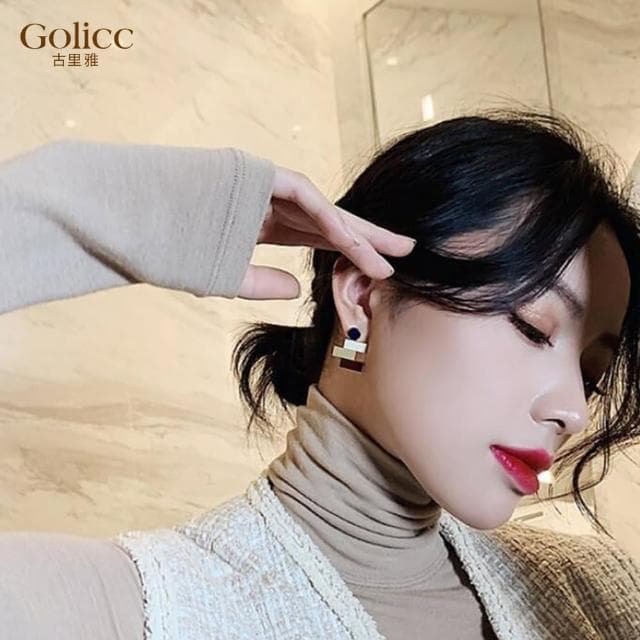 【Golicc】耳環 法式 復古(618 七夕 情人節 生日 飾品 耳釘 耳飾 耳墜 禮物)