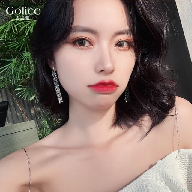 【Golicc】耳環 水晶 流蘇(99購物限定 生日 飾品 耳釘 耳飾 耳墜 禮物)