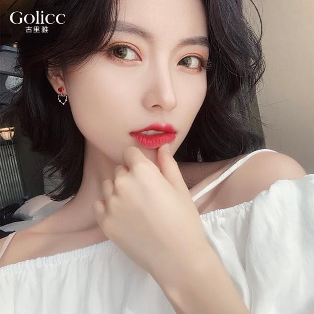 【Golicc】耳環 小紅心(母親節 生日 情人節 飾品 耳釘 耳飾 耳墜 禮物)