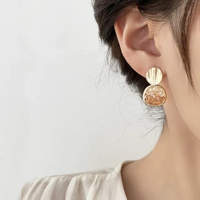 【Golicc】耳環 法式 氣質 水晶(七夕 情人節 生日 飾品 耳釘 耳飾 耳墜 禮物)