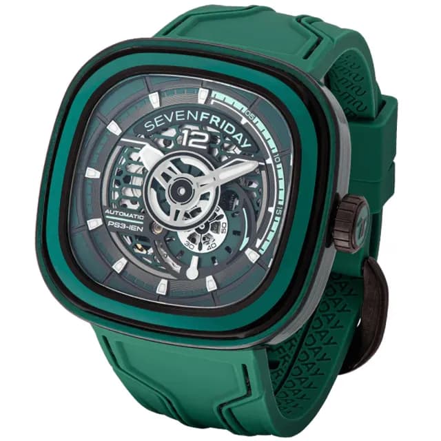 【SEVENFRIDAY】彩色碳纖維 透視自動上鍊機械錶-47X47.6mm 送禮 禮物 推薦(PS3/05)