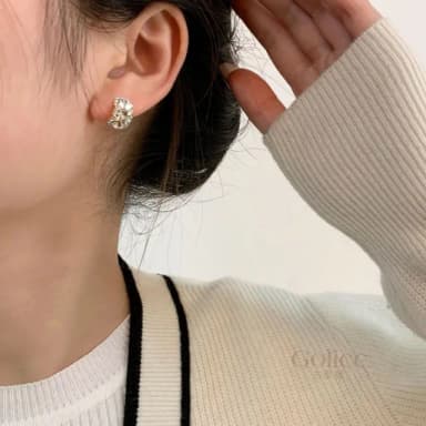 【Golicc】耳環 輕奢 鋯石(七夕 情人節 生日 飾品 耳釘 耳飾 耳墜 禮物)