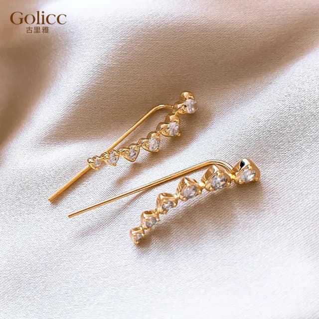 【Gulicc】耳環 金色 愛心(雙11 聖誕節 生日 飾品 耳釘 耳飾 耳墜 禮物)