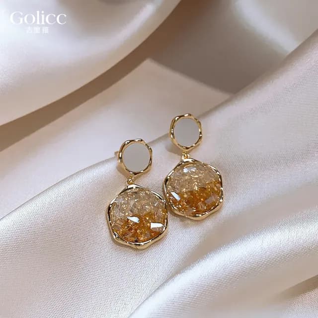 【Golicc】耳環 韓版 漸變 水晶(七夕 情人節 生日 飾品 耳釘 耳飾 耳墜 禮物)