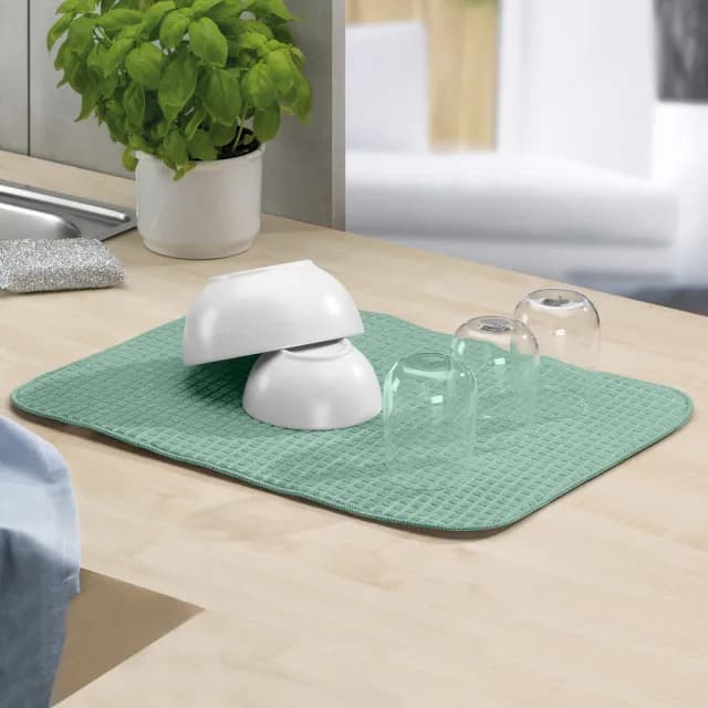 【KELA】碗盤吸水墊 薄荷綠50x38 / 餐具 洗碗 吸水布