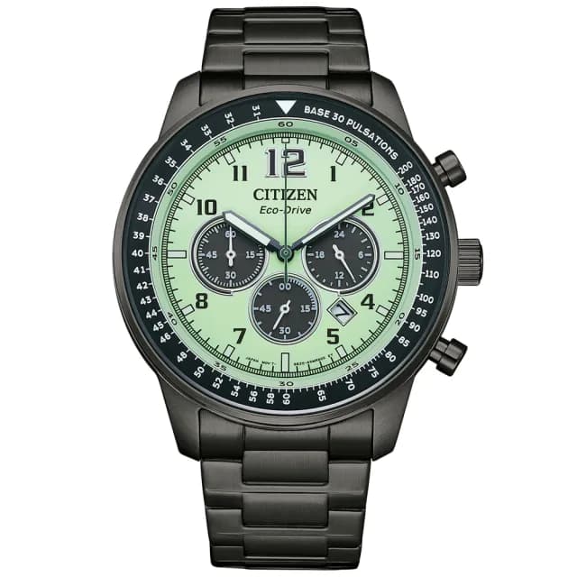 【CITIZEN 星辰】夜光錶盤 型男必備 三眼計時 光動能腕錶 畢業禮物 送禮 推薦(CA4507-84X)