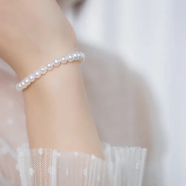 【City Diamond 引雅】天然珍珠 4-5mm 愛心 手鍊(職人工藝系列)