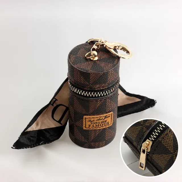 【小的收】雙11 法式時尚絲巾口紅包(隨身小包包 零錢包 小化妝包 鑰匙圈 鑰匙扣 女生 生 